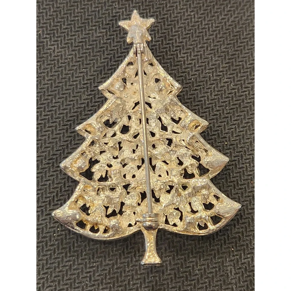 Vintagr Jewelry Tannenbaum Christmas Tree Brooch Gold And Silver Tone‎